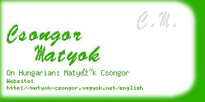 csongor matyok business card